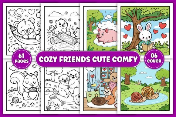 Download Cozy Friends Cute &amp; Comfy Coloring Pages - Cozy friends Collection