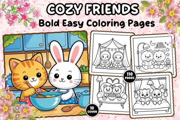 Download Cozy Friends Cute &amp; Comfy Coloring Pages - Cozy friends Collection